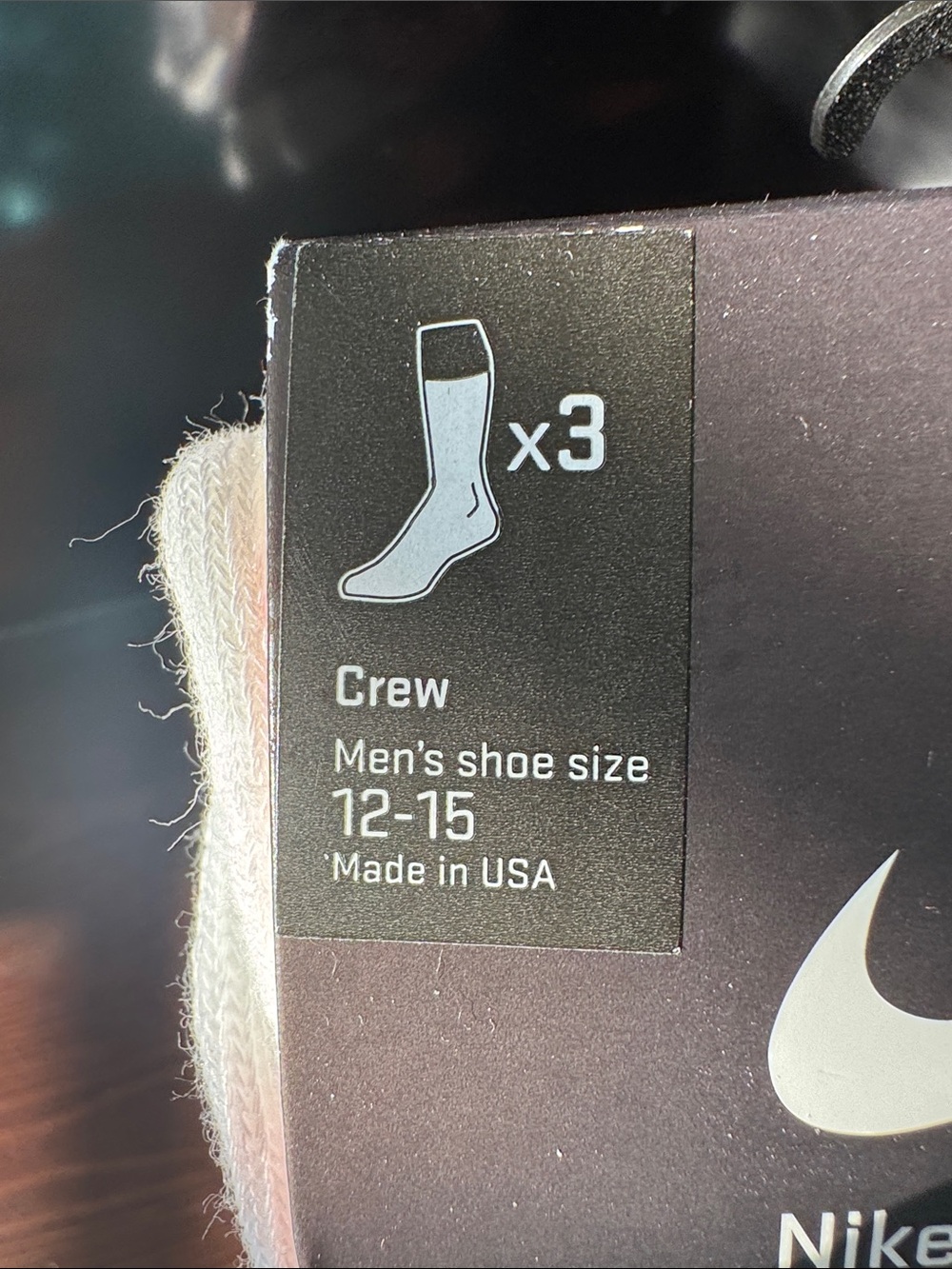 Nike White Cushioned Dri-FIT Men's Crew Socks - 3 Pack - Picture 2 of 5